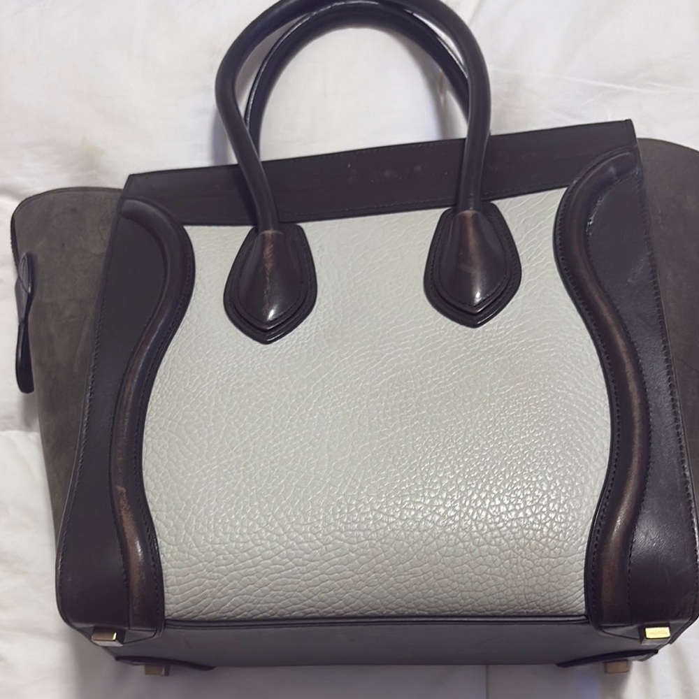 Celine Black and Gray Satchel Bag with Structured Design - Picture 6 of 6